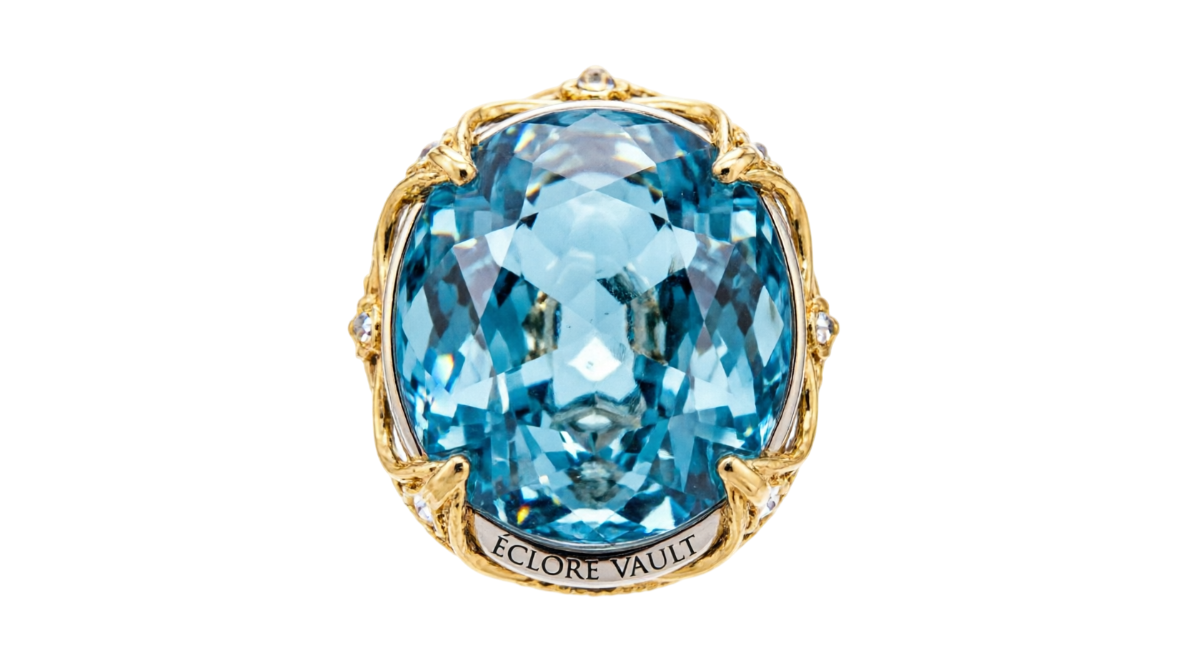 Éclore Brooches & Pin in platinum 950 with Aquamarine