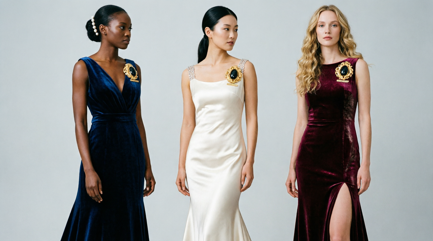 Royal Brooches & Pin in 18k gold with Onyx - Image 3