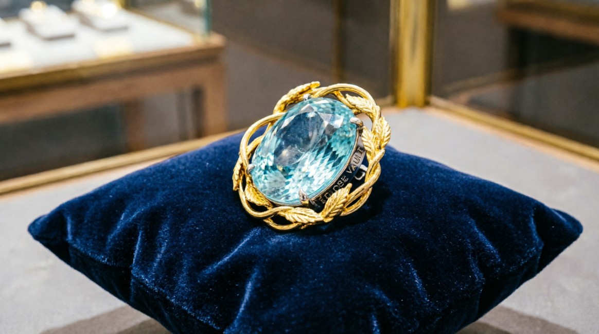Éclore Brooches & Pin in platinum 950 with Aquamarine - Image 2