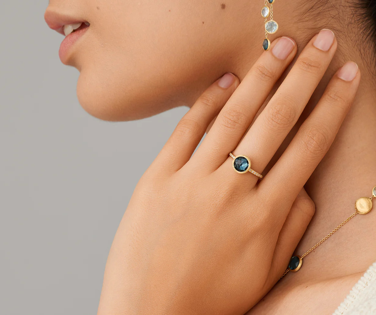 Soleil Gemstone Ring in 18k gold with Topaz - Image 2
