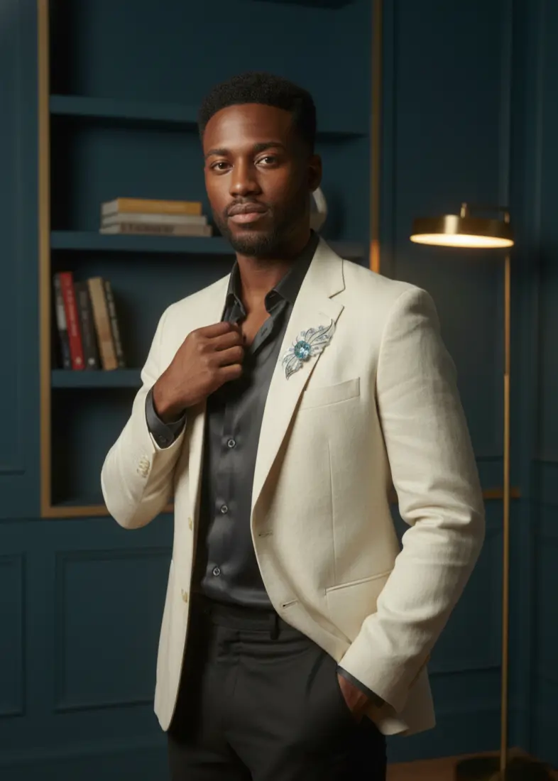 Divine Brooches & Pin in platinum 950 with Aquamarine - Image 5